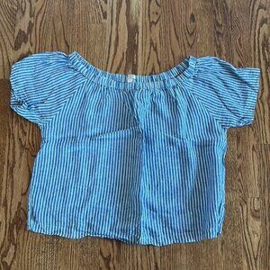J. Crew Linen Striped Top